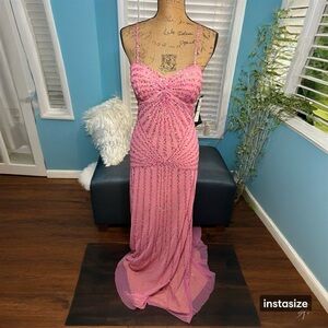 Night Way Collections Elegant Pink Evening Gown